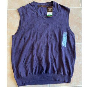 Perry Ellis Cotton Purple Sweater vest ‎ V-Neck men size L